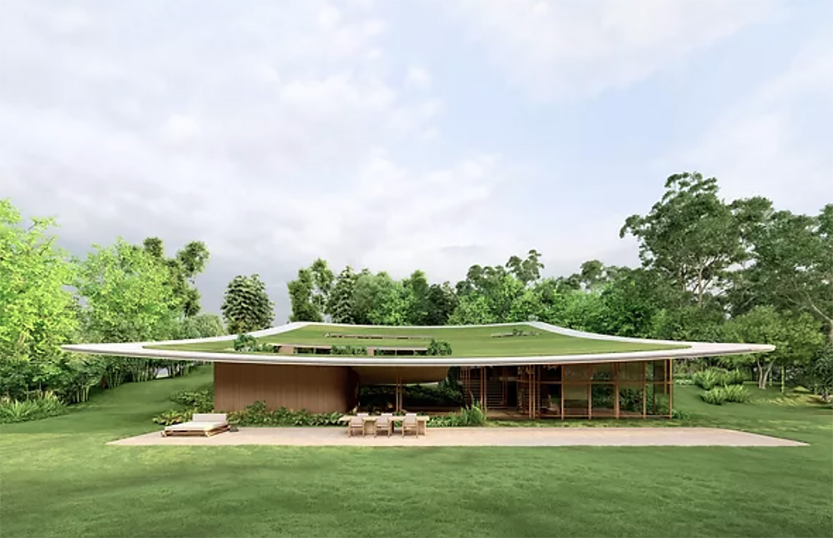 Casa em Paraty traz teto verde e referências de arquitetura indígena